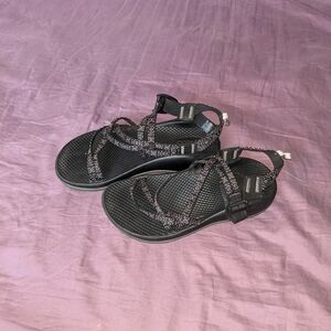 Chaco Black Sandals with Patterned Straps